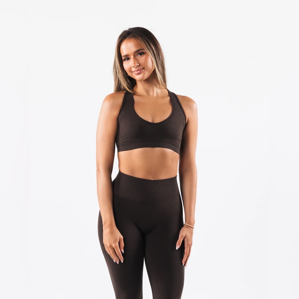 NEW ALPHALETE AMPLIFY CONTOUR BRA- Cashmere